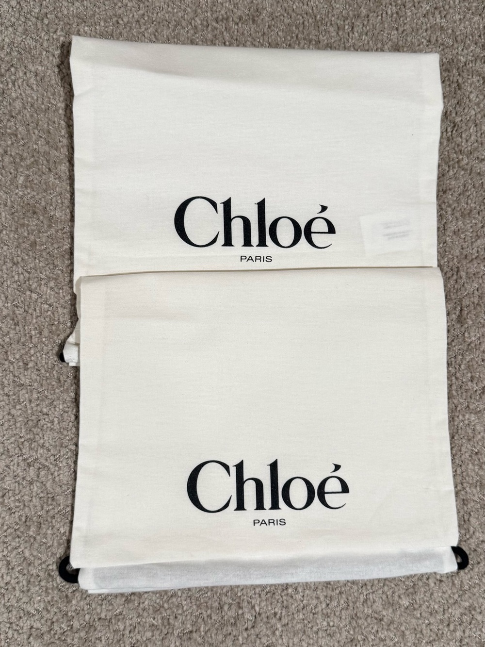 Authentic Chloé Dust Bags Set - White with Black Logo